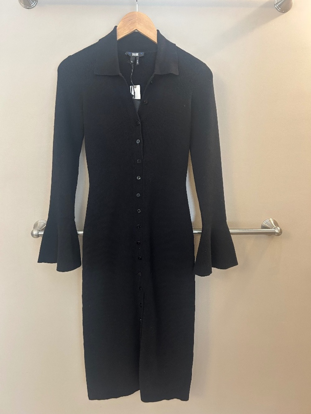 NWT Paige Anthropologie Black Polo Sweater Dress XS